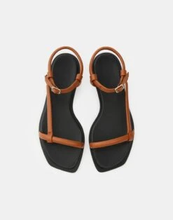 Soft Calfskin Leather City Sandal -Chic Daily Fashion lf 0865 copper detail