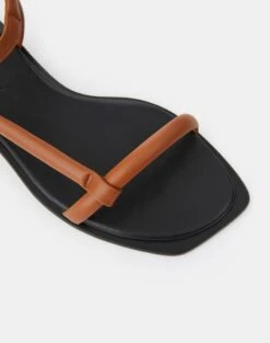 Soft Calfskin Leather City Sandal -Chic Daily Fashion lf 0865 copper detail2