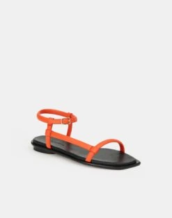 Soft Calfskin Leather City Sandal -Chic Daily Fashion lf 0865 vibrant coral other