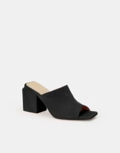 Suede Heeled Mule 25 Suede Heeled Mule -Chic Daily Fashion lf 0881 black other