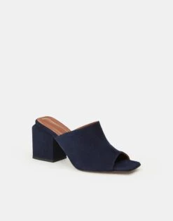 Suede Heeled Mule 35 Suede Heeled Mule -Chic Daily Fashion lf 0881 navy other