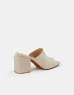 Suede Heeled Mule 22 Suede Heeled Mule -Chic Daily Fashion lf 0881 sandstone back