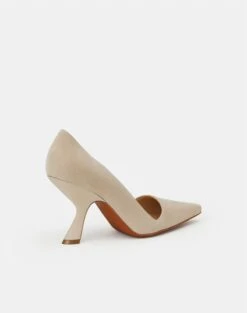 Suede Pump -Chic Daily Fashion lf 0886 sandstone back