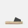 Grained Calfskin Leather Espadrille Slide