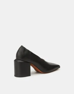 Nappa Leather Square Toe Pump 29 Nappa Leather Square Toe Pump -Chic Daily Fashion lf 0892 black back