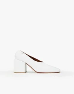 Nappa Leather Square Toe Pump 21 Nappa Leather Square Toe Pump -Chic Daily Fashion lf 0892 white