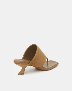 Suede Square Toe Heeled Sandal 17 Suede Square Toe Heeled Sandal -Chic Daily Fashion lf 0896 cadet khaki back