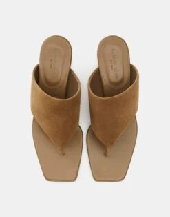 Suede Square Toe Heeled Sandal 18 Suede Square Toe Heeled Sandal -Chic Daily Fashion lf 0896 cadet khaki detail