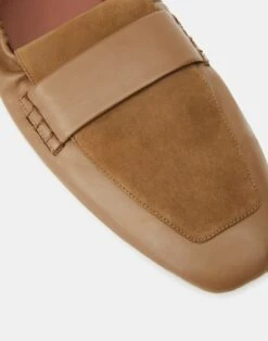 Nappa Leather & Suede Packable Loafer -Chic Daily Fashion lf 0903 cadet khaki detail2