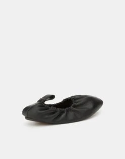 Nappa Leather Packable Ballet Flat -Chic Daily Fashion lf 0904 black back