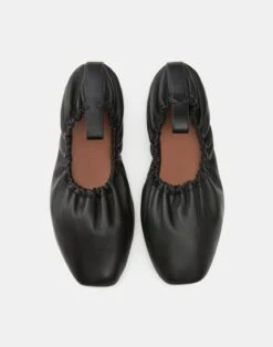 Nappa Leather Packable Ballet Flat -Chic Daily Fashion lf 0904 black detail