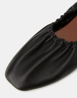 Nappa Leather Packable Ballet Flat -Chic Daily Fashion lf 0904 black detail2