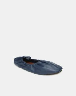 Nappa Leather Packable Ballet Flat -Chic Daily Fashion lf 0904 navy other