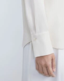 Silk Georgette Button Blouse -Chic Daily Fashion mbae3r 6013 raffia detail2