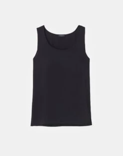 Silk Double Georgette Sleeveless Blouse -Chic Daily Fashion mbbr2r 6013 black flat