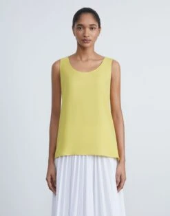Silk Double Georgette Sleeveless Blouse -Chic Daily Fashion mbbr2r 6013 bright citrine