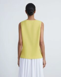Silk Double Georgette Sleeveless Blouse -Chic Daily Fashion mbbr2r 6013 bright citrine back