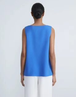 Silk Double Georgette Sleeveless Blouse -Chic Daily Fashion mbbr2r 6013 classic cobalt back