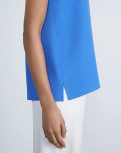 Silk Double Georgette Sleeveless Blouse -Chic Daily Fashion mbbr2r 6013 classic cobalt detail2