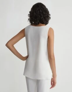 Silk Double Georgette Sleeveless Blouse -Chic Daily Fashion mbbr2r 6013 cloud back