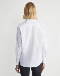 Wright Shirt In Italian Stretch Cotton -Chic Daily Fashion mbcs7r 0231 white back