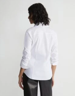 Kennedy Shirt In Italian Stretch Cotton -Chic Daily Fashion mbdc1r 0231 white back