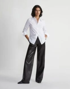 Kennedy Shirt In Italian Stretch Cotton -Chic Daily Fashion mbdc1r 0231 white full