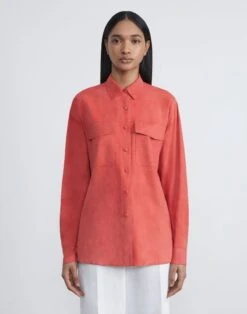 Paperfine Suede Shirt Jacket -Chic Daily Fashion mbdc5v l926 stamped poppy