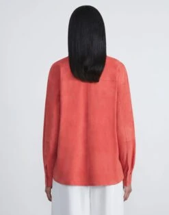 Paperfine Suede Shirt Jacket -Chic Daily Fashion mbdc5v l926 stamped poppy back