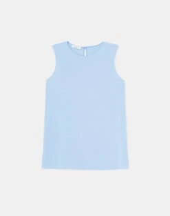 Silk Crepe De Chine Sleeveless Blouse