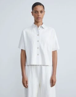 Featherweight Lambskin Plissé Shirt 10 Featherweight Lambskin Plissé Shirt -Chic Daily Fashion mbdm8v l092 cloud