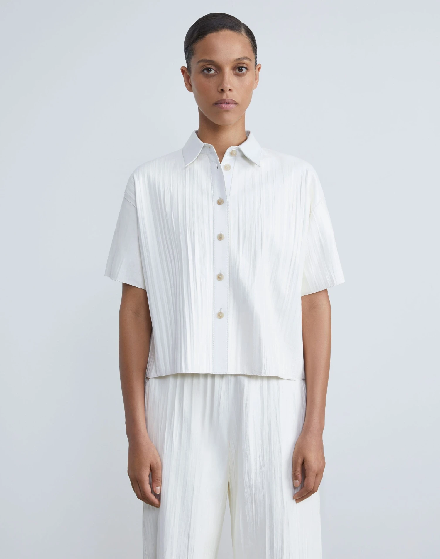 Featherweight Lambskin Plissé Shirt 3 Featherweight Lambskin Plissé Shirt - Image 3