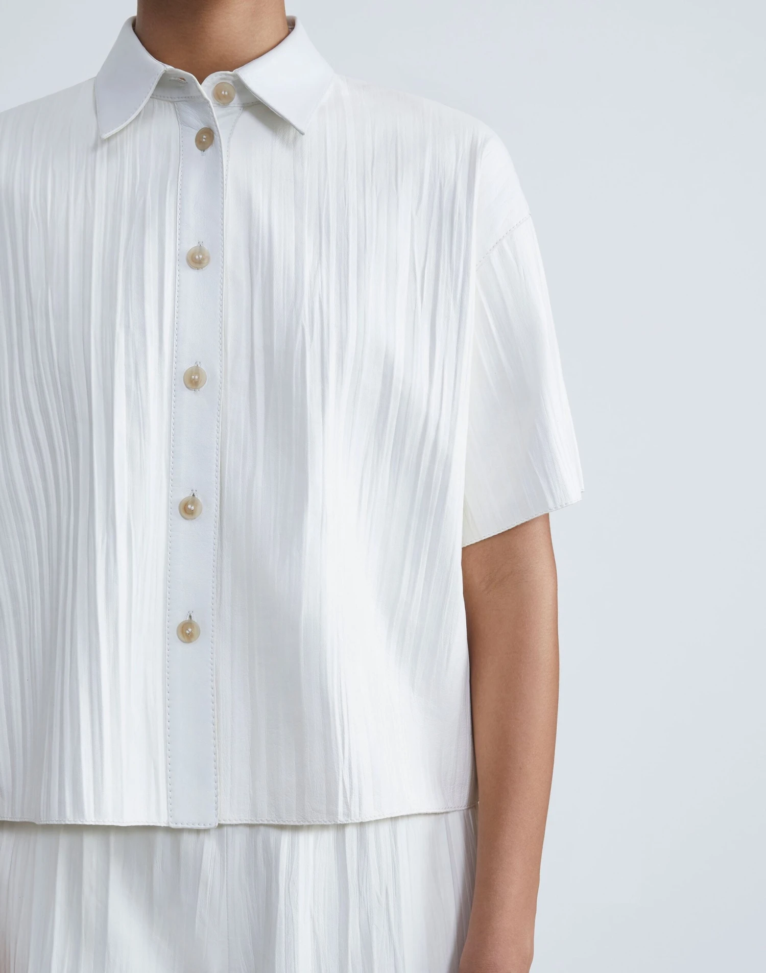 Featherweight Lambskin Plissé Shirt 7 Featherweight Lambskin Plissé Shirt - Image 7