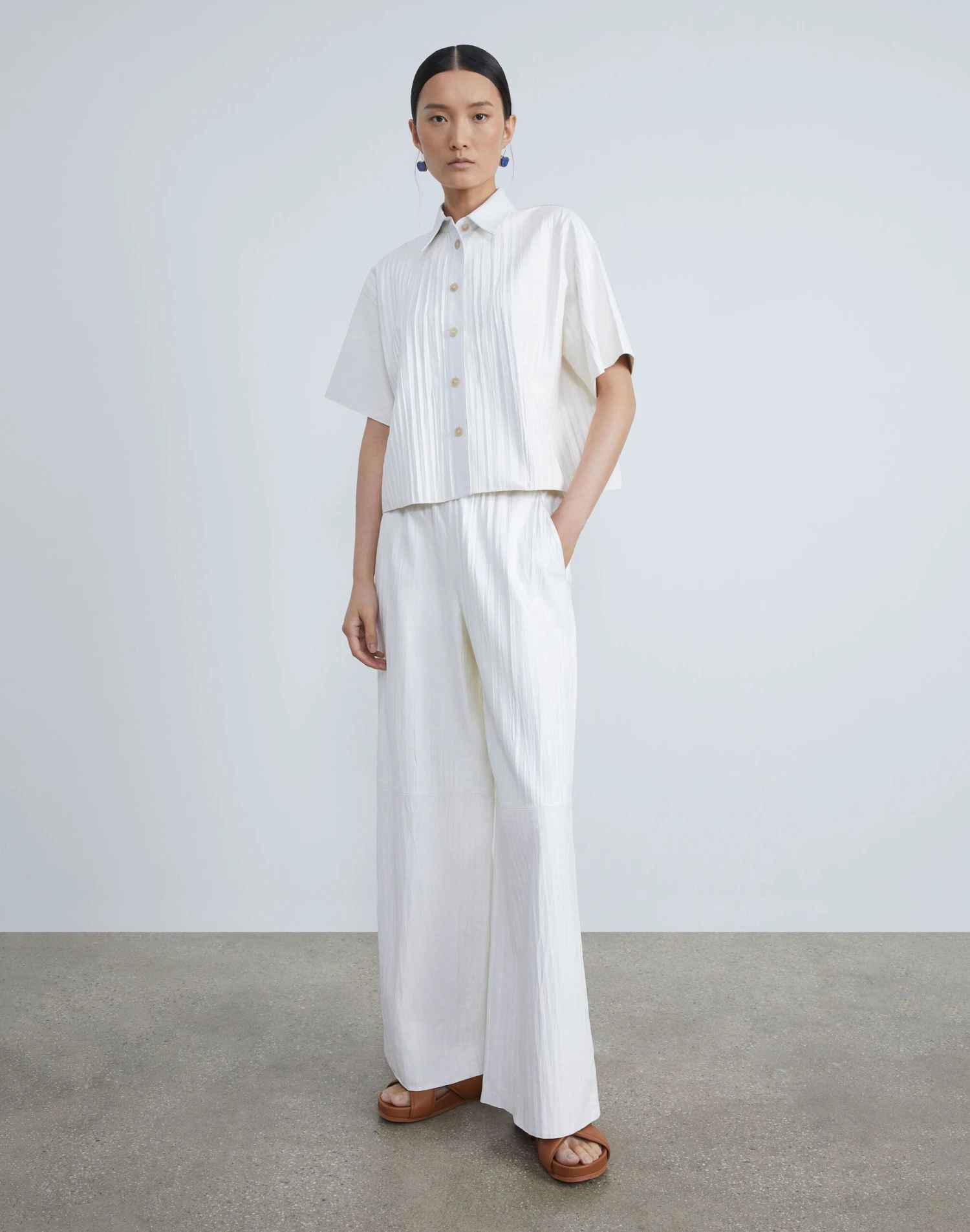 Featherweight Lambskin Plissé Shirt 2 Featherweight Lambskin Plissé Shirt - Image 2