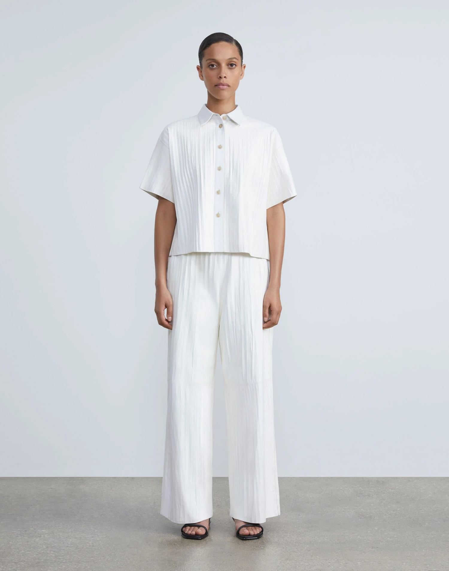 Featherweight Lambskin Plissé Shirt 4 Featherweight Lambskin Plissé Shirt - Image 4