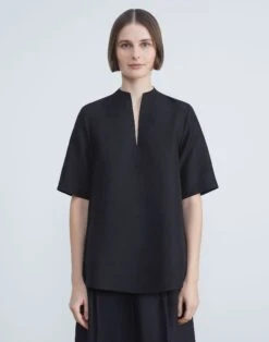 Silk-Linen Blouse 22 Silk-Linen Blouse -Chic Daily Fashion mbdp4h 1g63 black