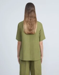 Silk-Linen Blouse 38 Silk-Linen Blouse -Chic Daily Fashion mbdp4h 1g63 chive back
