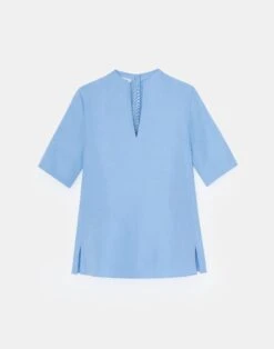 Silk-Linen Blouse 25 Silk-Linen Blouse -Chic Daily Fashion mbdp4h 1g63 cool blue flat