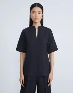 Silk-Linen Blouse 32 Silk-Linen Blouse -Chic Daily Fashion mbdp4h 1g63 navy