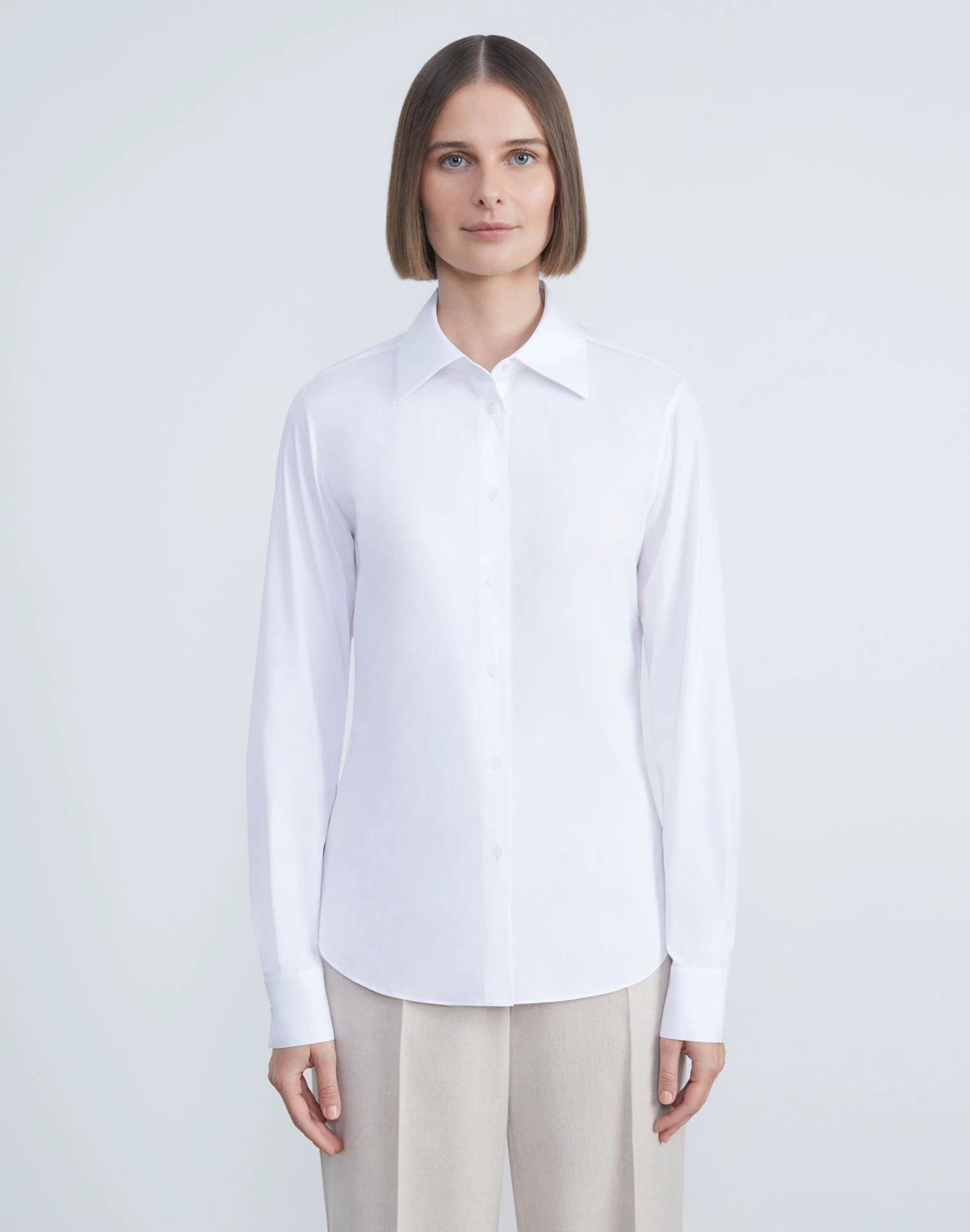 Stretch Cotton Button Front Shirt 3 Stretch Cotton Button Front Shirt - Image 3