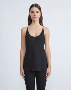 Organic Silk Georgette Scoop Neck Camisole -Chic Daily Fashion mbdu2r 1u38 black