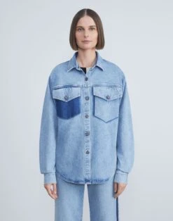 L148 Denim Two-Tone Shirt Jacket 7 L148 Denim Two-Tone Shirt Jacket -Chic Daily Fashion mbdu9w 1m79 stonewash blue