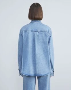 L148 Denim Two-Tone Shirt Jacket 8 L148 Denim Two-Tone Shirt Jacket -Chic Daily Fashion mbdu9w 1m79 stonewash blue back