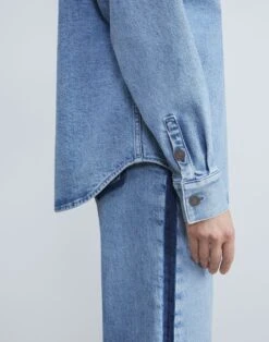 L148 Denim Two-Tone Shirt Jacket 9 L148 Denim Two-Tone Shirt Jacket -Chic Daily Fashion mbdu9w 1m79 stonewash blue detail2