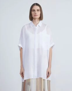 Sustainable Gemma Cloth Voile Oversized Shirt 21 Sustainable Gemma Cloth Voile Oversized Shirt -Chic Daily Fashion mbdv8v 7556 white