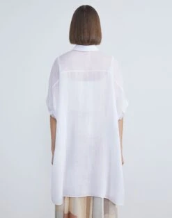 Sustainable Gemma Cloth Voile Oversized Shirt 22 Sustainable Gemma Cloth Voile Oversized Shirt -Chic Daily Fashion mbdv8v 7556 white back