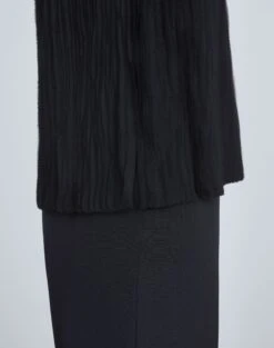 Silk Georgette Strip-Pleated Racerback Blouse 15 Silk Georgette Strip-Pleated Racerback Blouse -Chic Daily Fashion mbdw2h 0889 black detail2