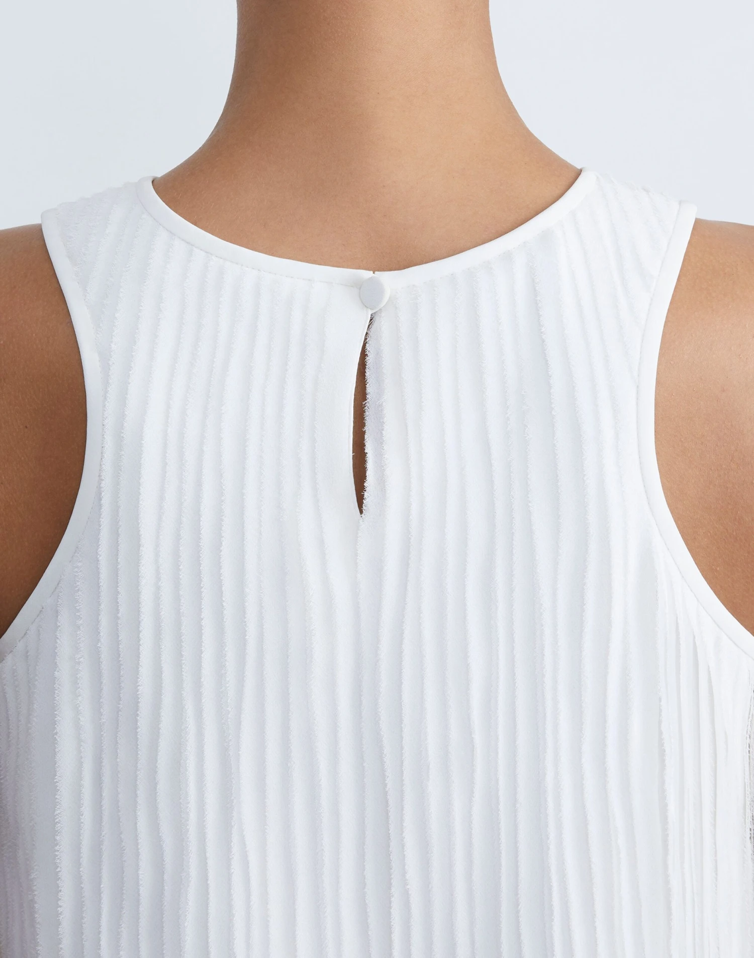 Silk Georgette Strip-Pleated Racerback Blouse 10 Silk Georgette Strip-Pleated Racerback Blouse - Image 10