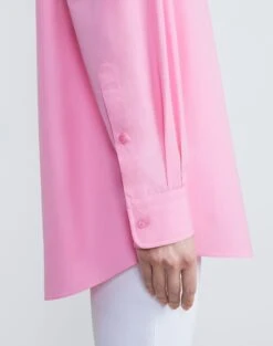 Organic Cotton Poplin Oversized Shirt -Chic Daily Fashion mbdy1r 1r48 pink madder detail2