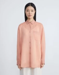 Sustainable Gemma Cloth Voile Oversized Blouse -Chic Daily Fashion mbdy1r 7556 coral haze